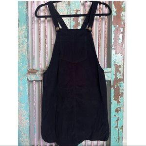 Black Corduroy Overall Dress